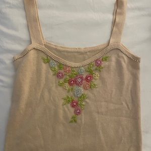 Vintage beaded flower cami💐